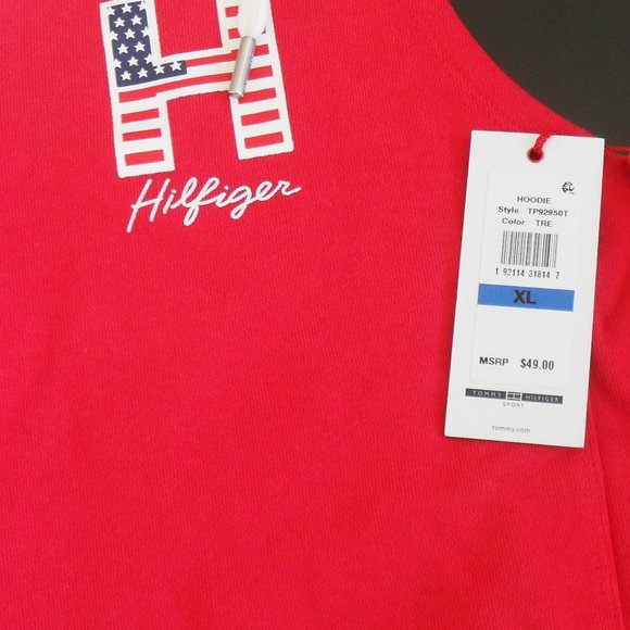 Tommy Hilfiger XL Red Sport Fitness Sweatshirt - Picture 8 of 9